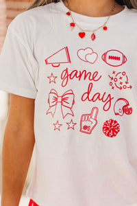Girls: Game Day Mood Red Graphic Tee