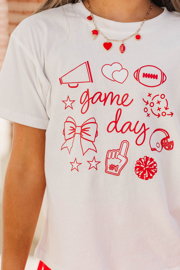 Girls: Game Day Mood Red Graphic Tee