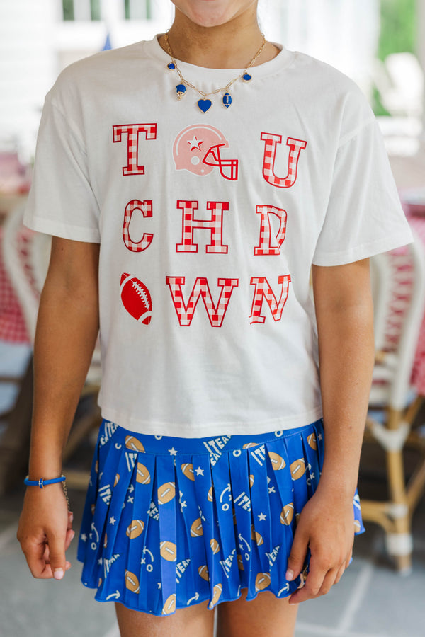 Girls: Touchdown Time Red Gingham Graphic Tee