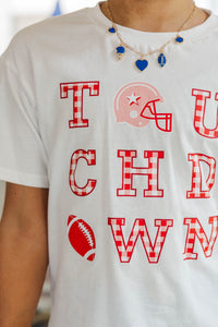 Girls: Touchdown Time Red Gingham Graphic Tee