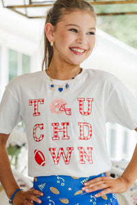 Girls: Touchdown Time Red Gingham Graphic Tee