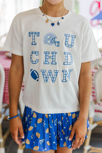 Girls: Touchdown Time Royal Gingham Graphic Tee