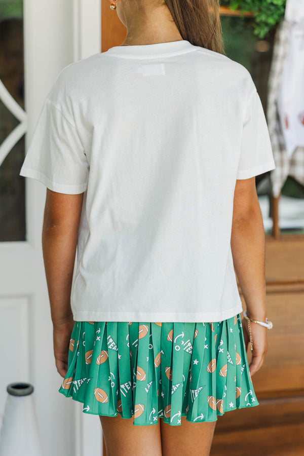 Girls: Touchdown Time Emerald Gingham Graphic Tee