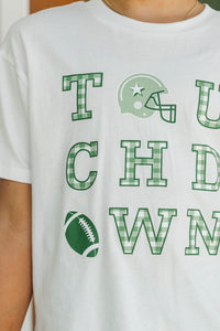 Girls: Touchdown Time Emerald Gingham Graphic Tee