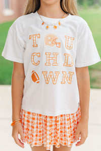 Girls: Touchdown Time Orange Gingham Graphic Tee