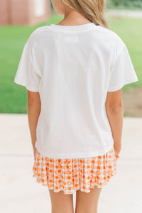 Girls: Touchdown Time Orange Gingham Graphic Tee