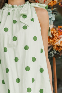 Own It Sage Polka Dot Midi Dress