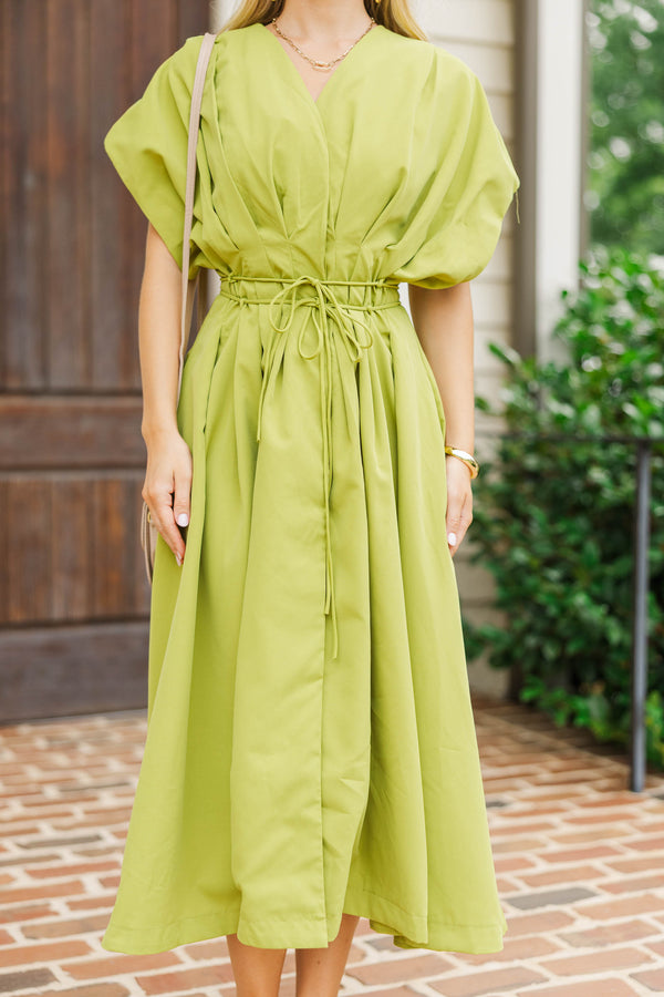 Bright Beginnings Green Midi Dress