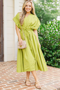 Bright Beginnings Green Midi Dress