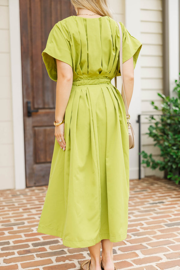 Bright Beginnings Green Midi Dress