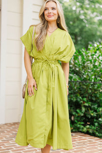 Bright Beginnings Green Midi Dress