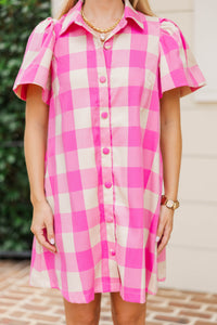 Perfectly Placed Pink Gingham Dress
