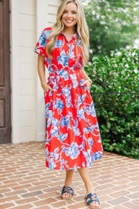 Effortless Poise Red Floral Blouse