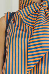 Polished Charm Navy Striped Blouse