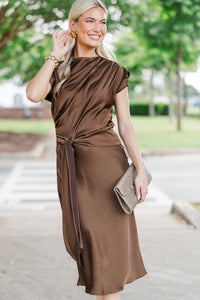 Autumn After Hours Brown Wrap Dress