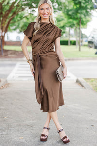 Autumn After Hours Brown Wrap Dress