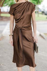 Autumn After Hours Brown Wrap Dress