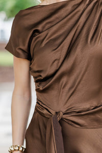 Autumn After Hours Brown Wrap Dress