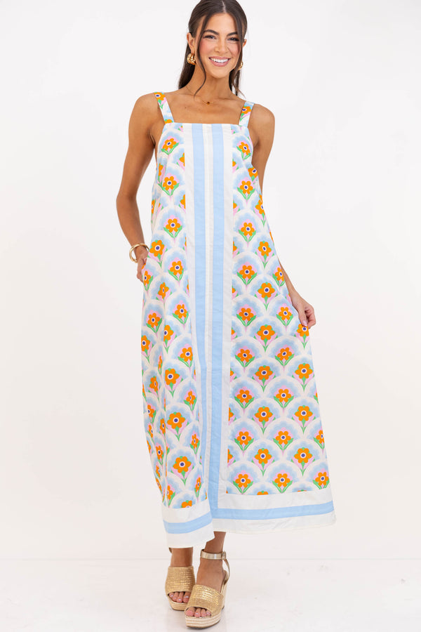 Something Special Blue Floral Midi Dress