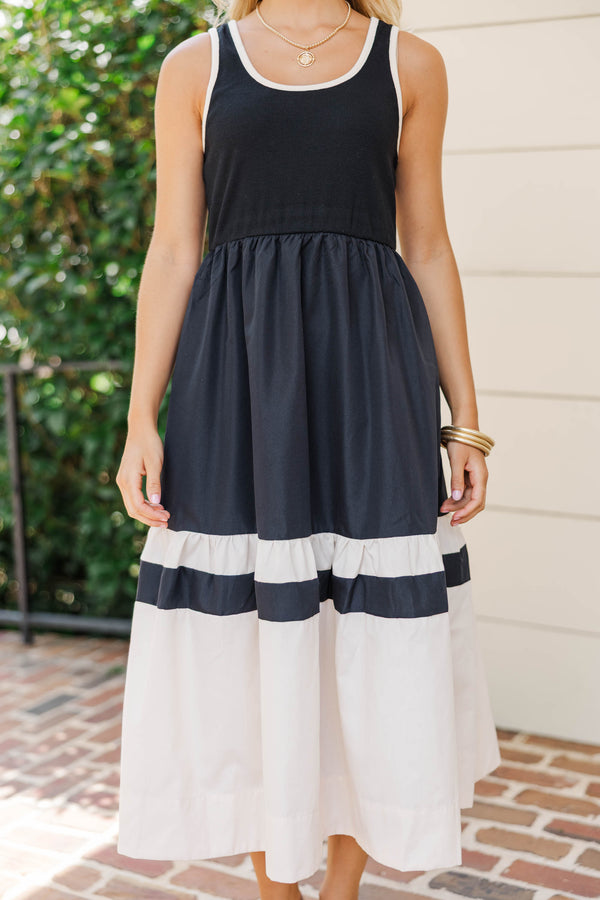 One Of A Kind Black Midi Dress