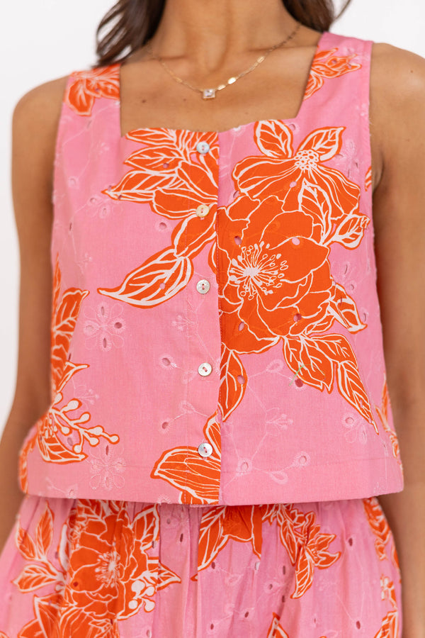 Perfectly Patterned Pink Floral Tank