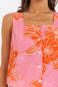 Perfectly Patterned Pink Floral Tank