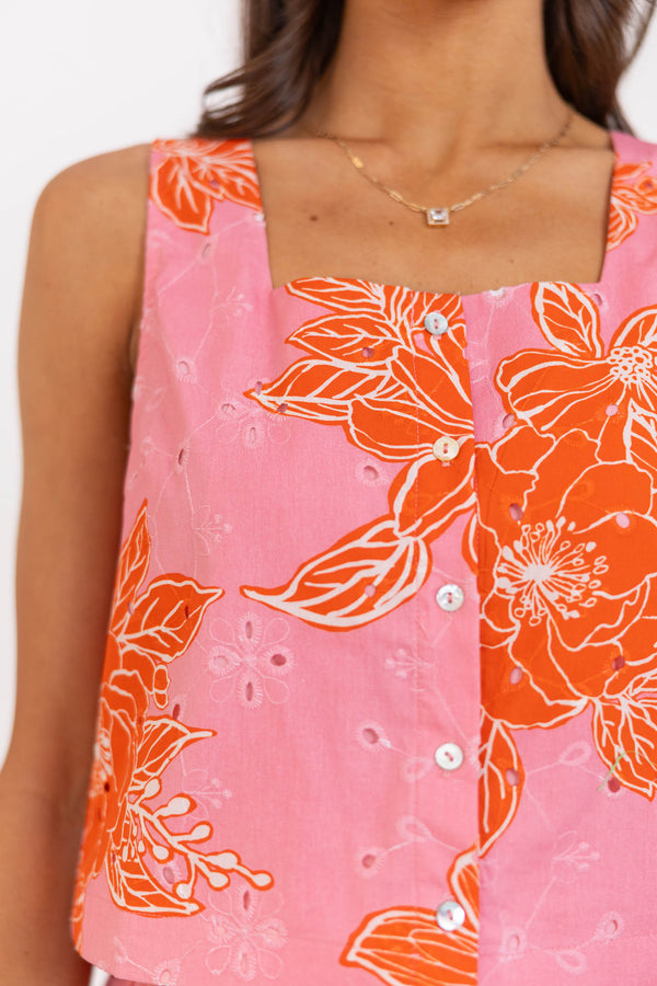 Perfectly Patterned Pink Floral Tank