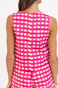 Keep On Going Pink Gingham Blouse