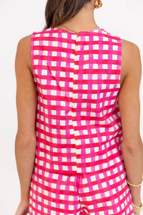 Keep On Going Pink Gingham Blouse