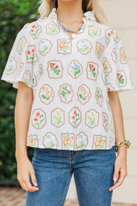 Straight To The Point White Floral Blouse