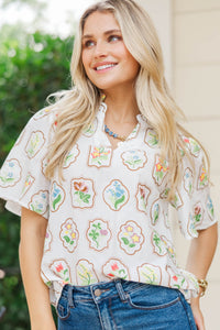 Straight To The Point White Floral Blouse