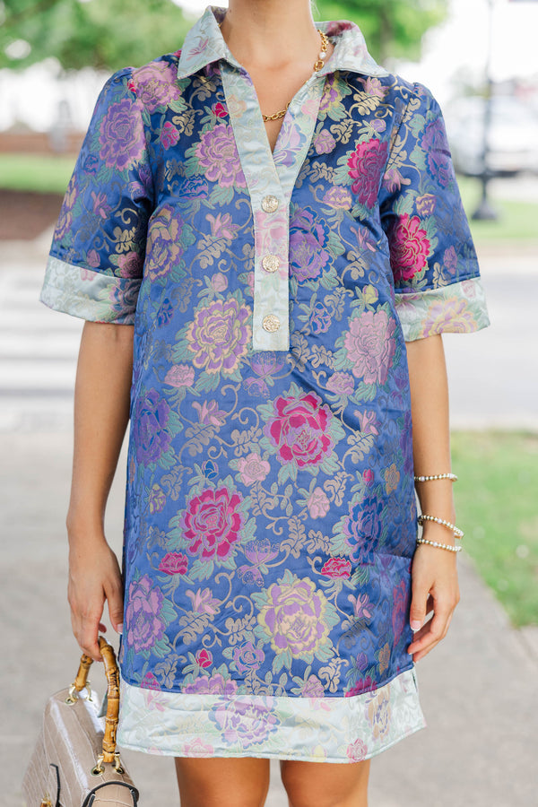 Found My Favorite Navy Brocade Shift Dress
