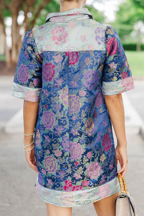 Found My Favorite Navy Brocade Shift Dress