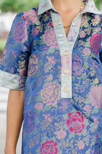 Found My Favorite Navy Brocade Shift Dress