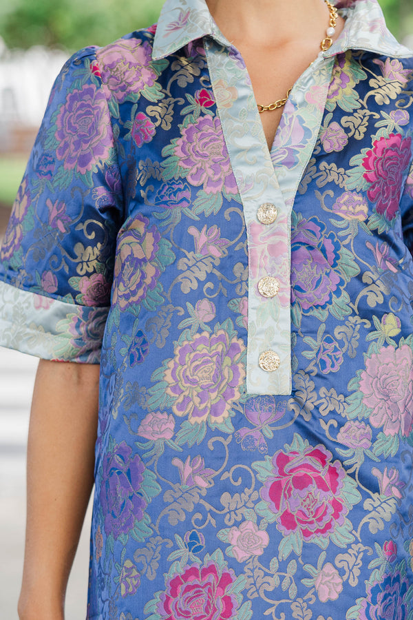 Found My Favorite Navy Brocade Shift Dress