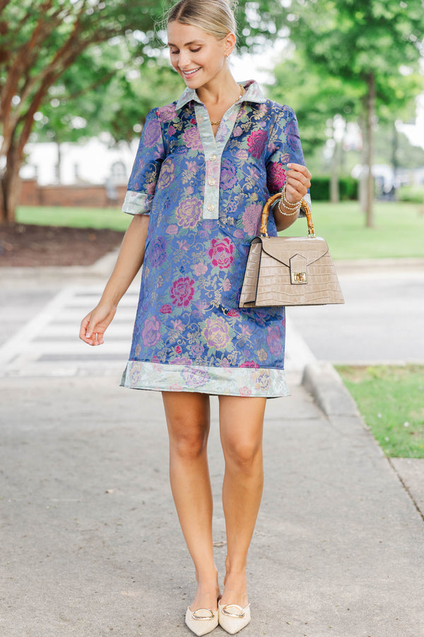 Found My Favorite Navy Brocade Shift Dress