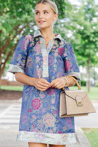 Found My Favorite Navy Brocade Shift Dress