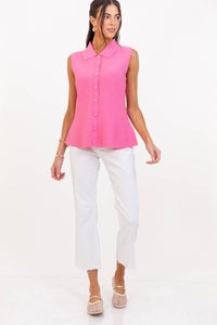Fate: Off The Cuff Pink Collared Tank