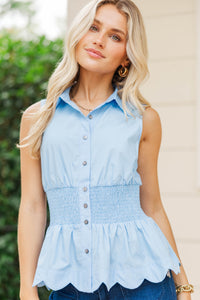 Going Places Light Blue Blouse