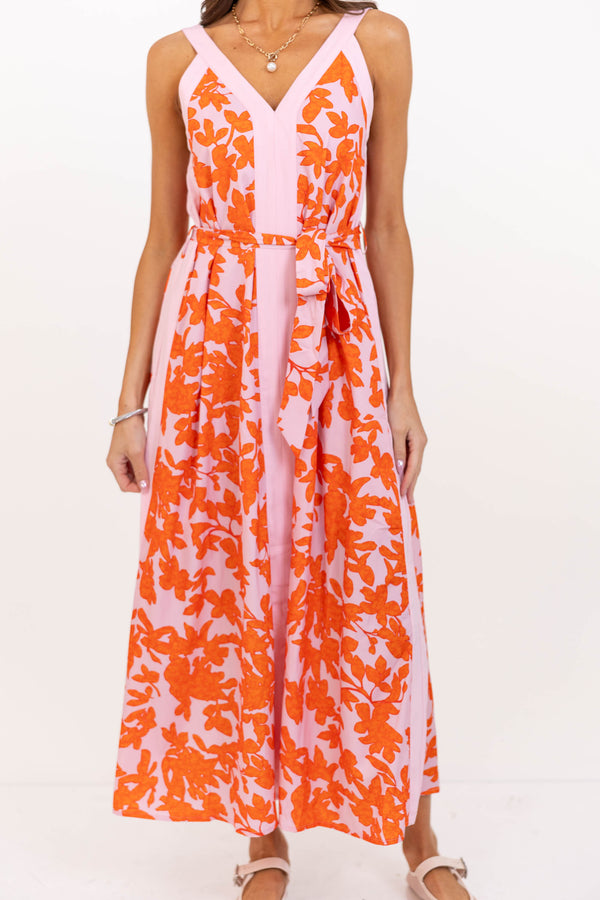 South Florida Sun Orange Floral Dress
