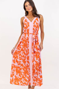 South Florida Sun Orange Floral Dress