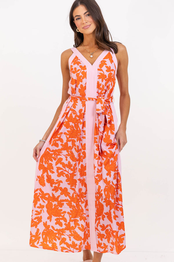 South Florida Sun Orange Floral Dress