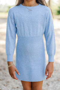 Girls: Float On By Light Blue Sweater Dress