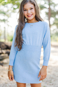 Girls: Float On By Light Blue Sweater Dress