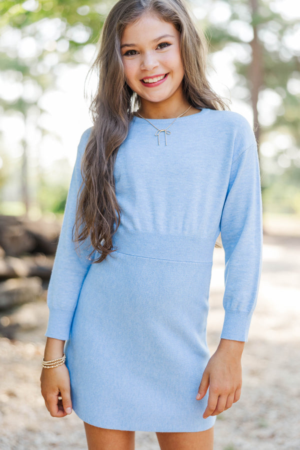 Girls: Float On By Light Blue Sweater Dress