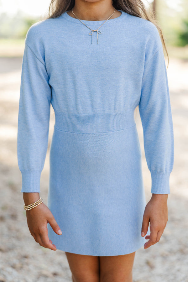 Girls: Float On By Light Blue Sweater Dress