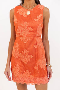Just Flourishing Rust Textured Dress