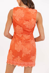Just Flourishing Rust Textured Dress