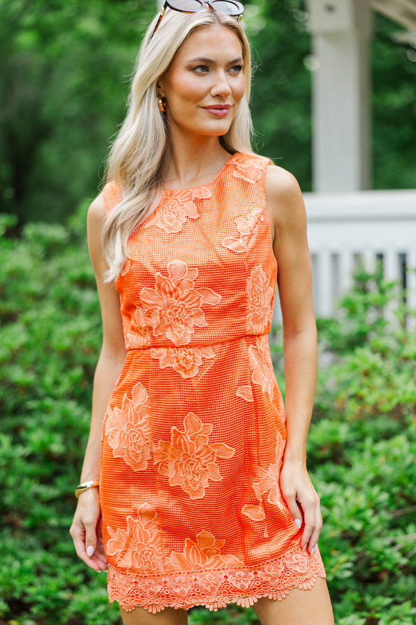 Just Flourishing Rust Textured Dress