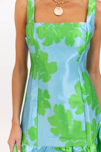 Rooted In Joy Blue Brocade Dress